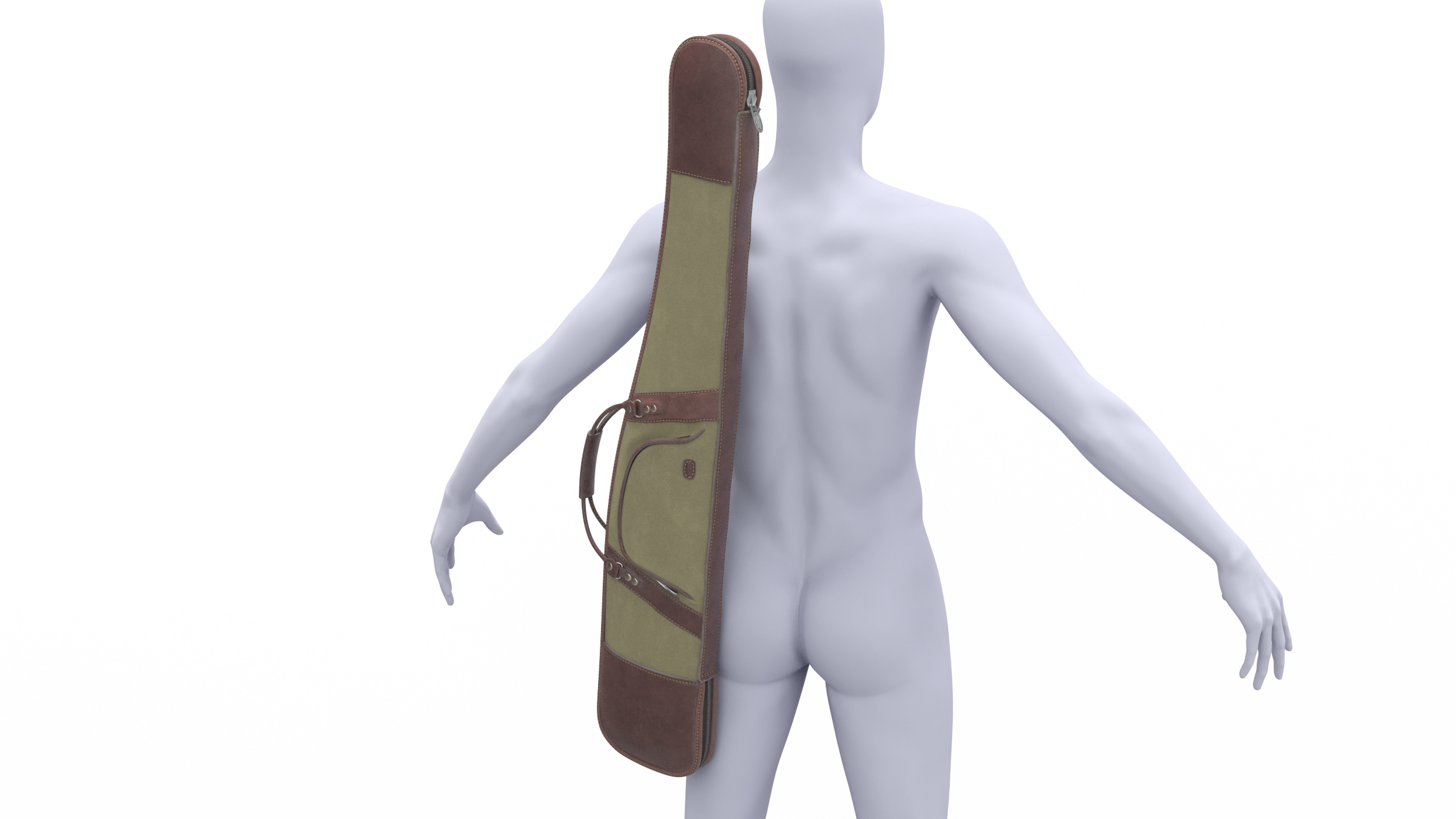 3D Hunter Gun Case on Mannequin model