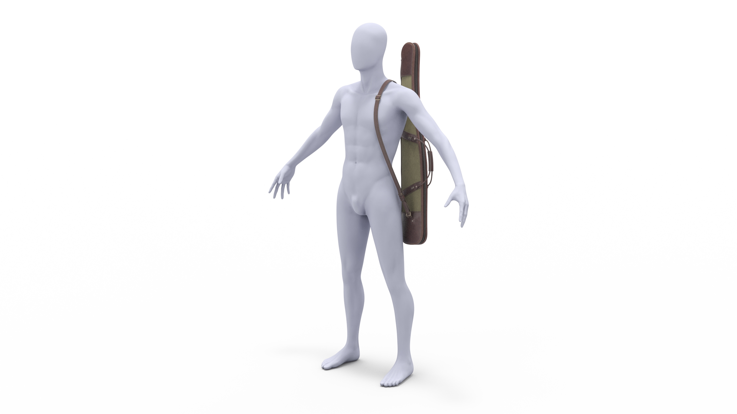 3D Hunter Gun Case on Mannequin model