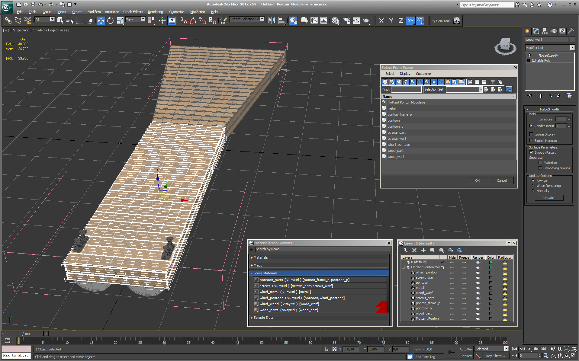 3D model Flottant Ponton Modulaire