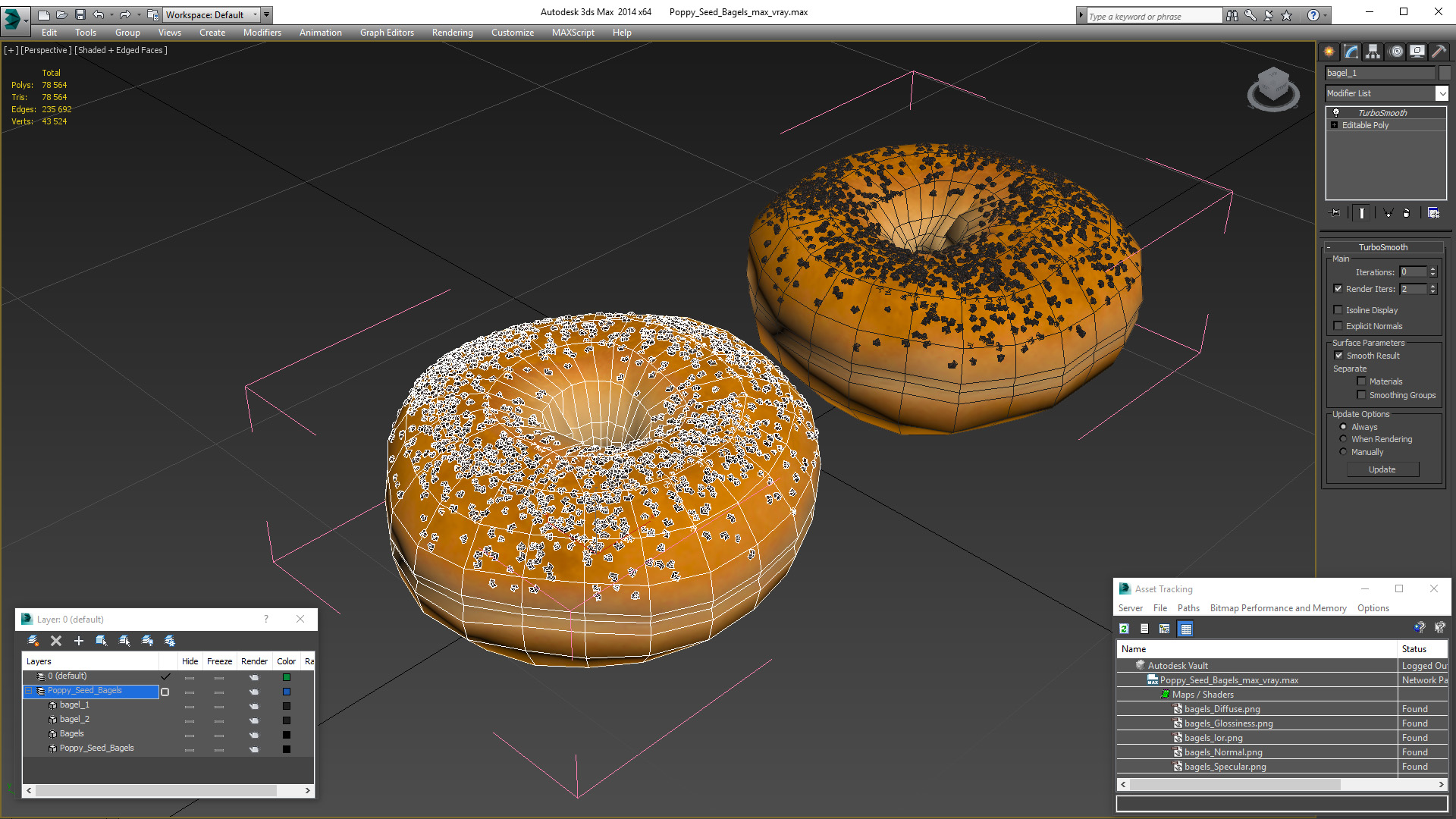 Poppy Seed Bagels 3D