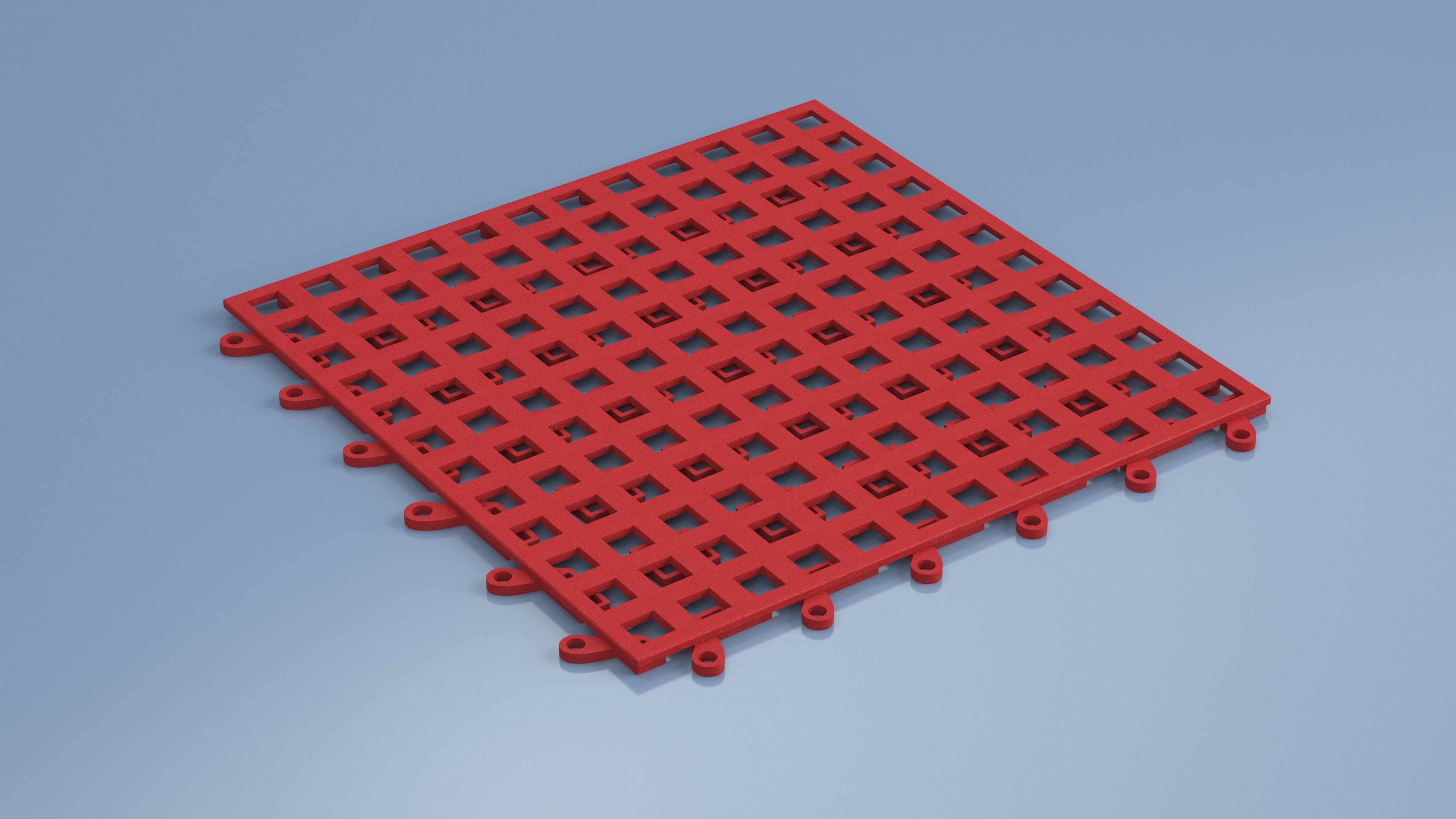 PVC Floor Mat Red 3D