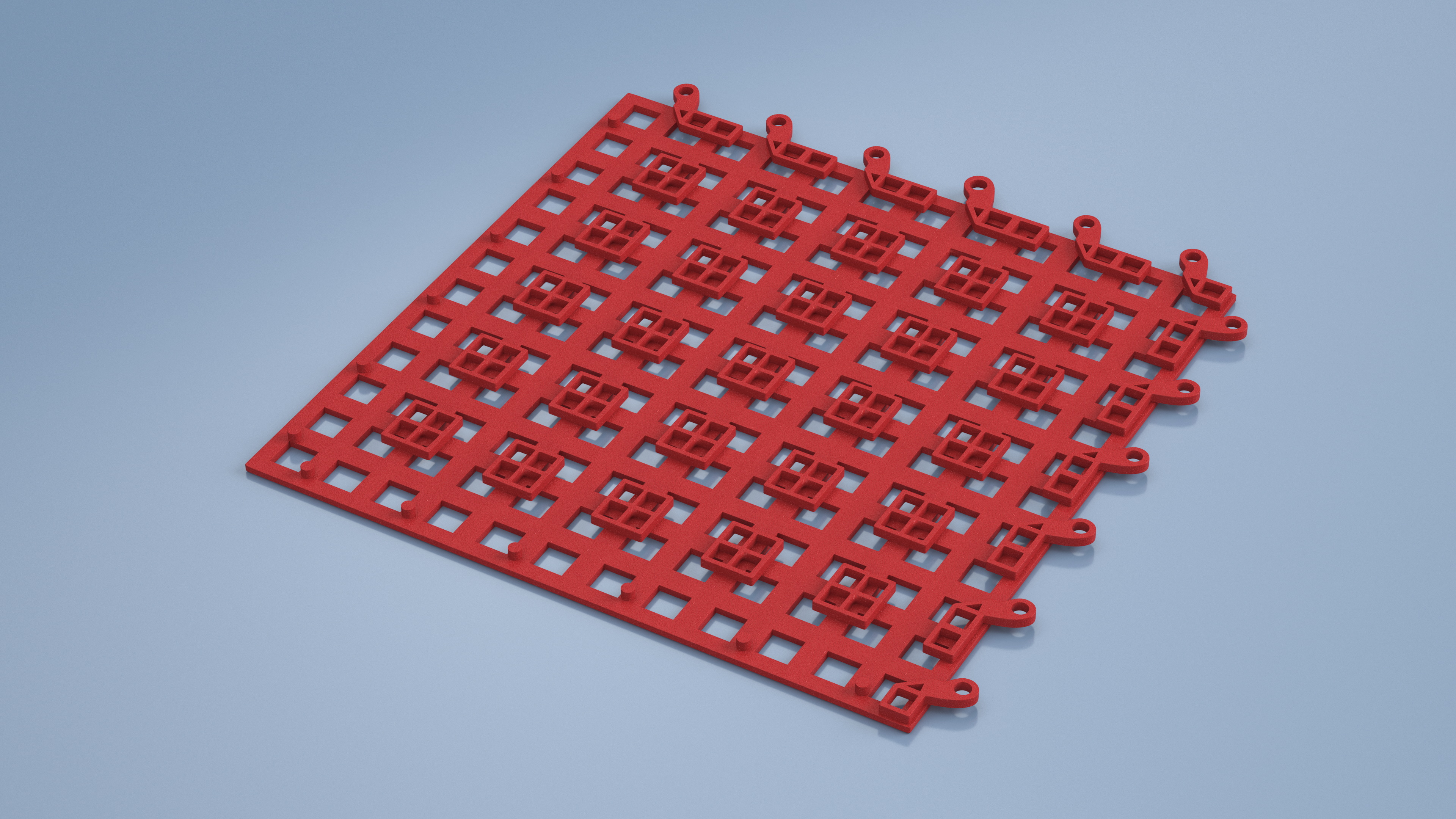 PVC Floor Mat Red 3D