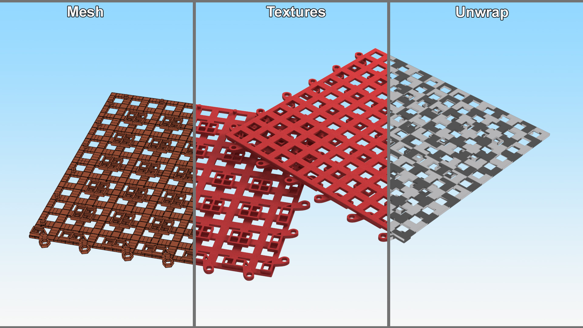 PVC Floor Mat Red 3D