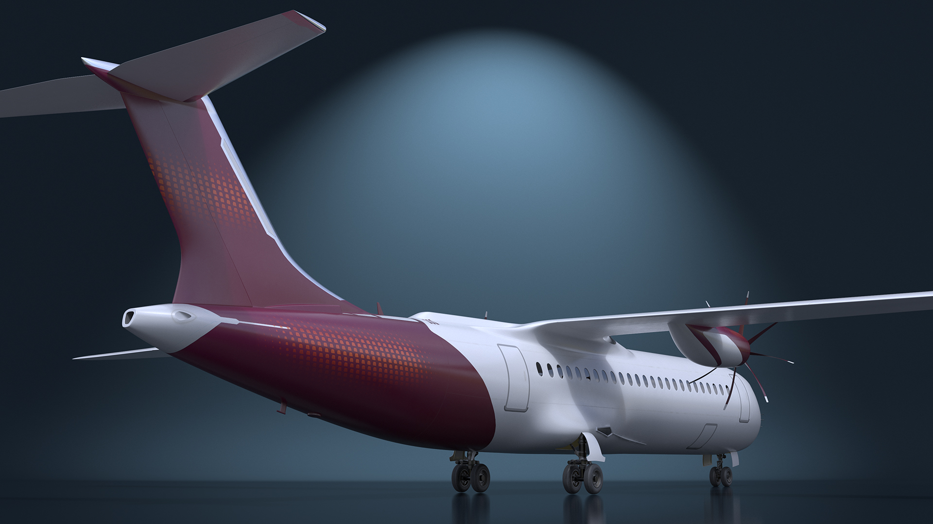 3D Concept Modern Aircraft Turboprop model