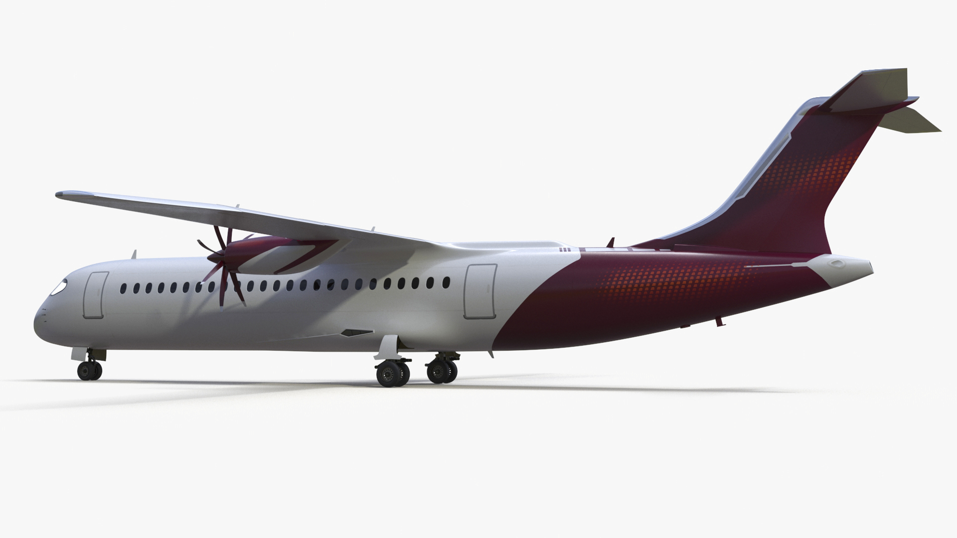 3D Concept Modern Aircraft Turboprop model