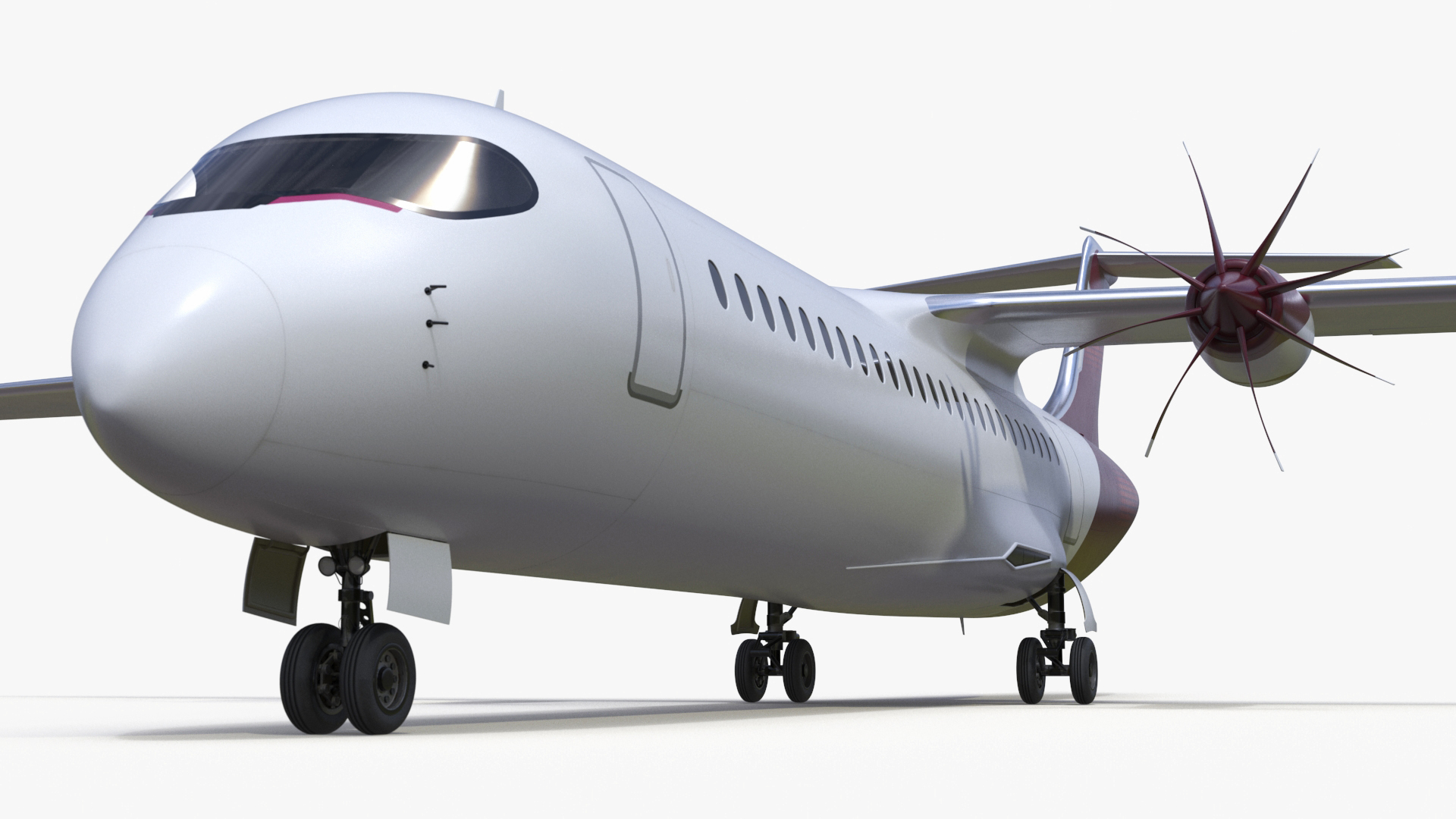 3D Concept Modern Aircraft Turboprop model
