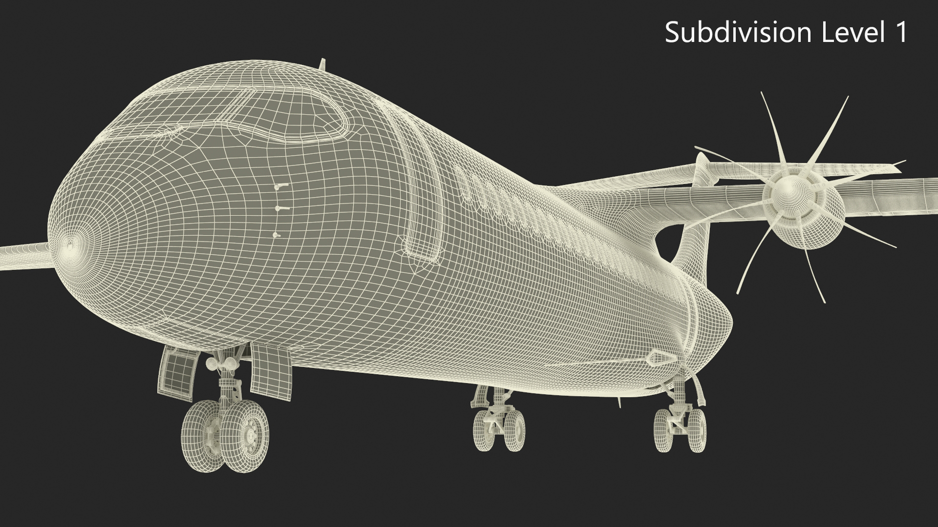 3D Concept Modern Aircraft Turboprop model