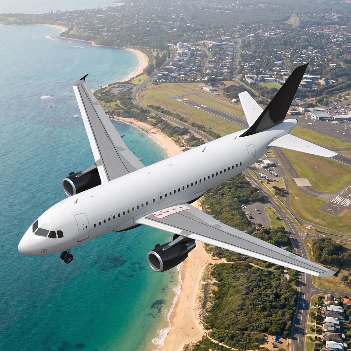 Commercial Passenger Airplane with Turbofan Engine
