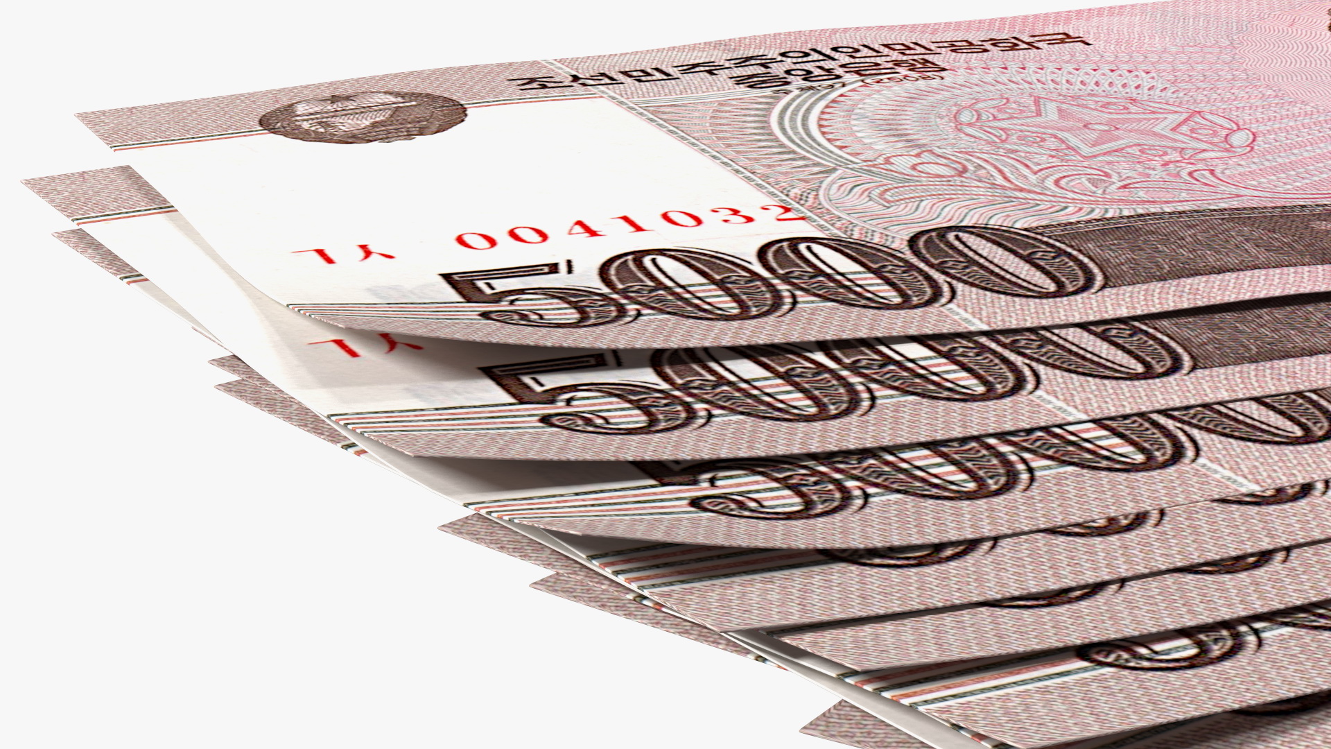 Fan of North Korea 5000 Won Banknotes 2008 3D