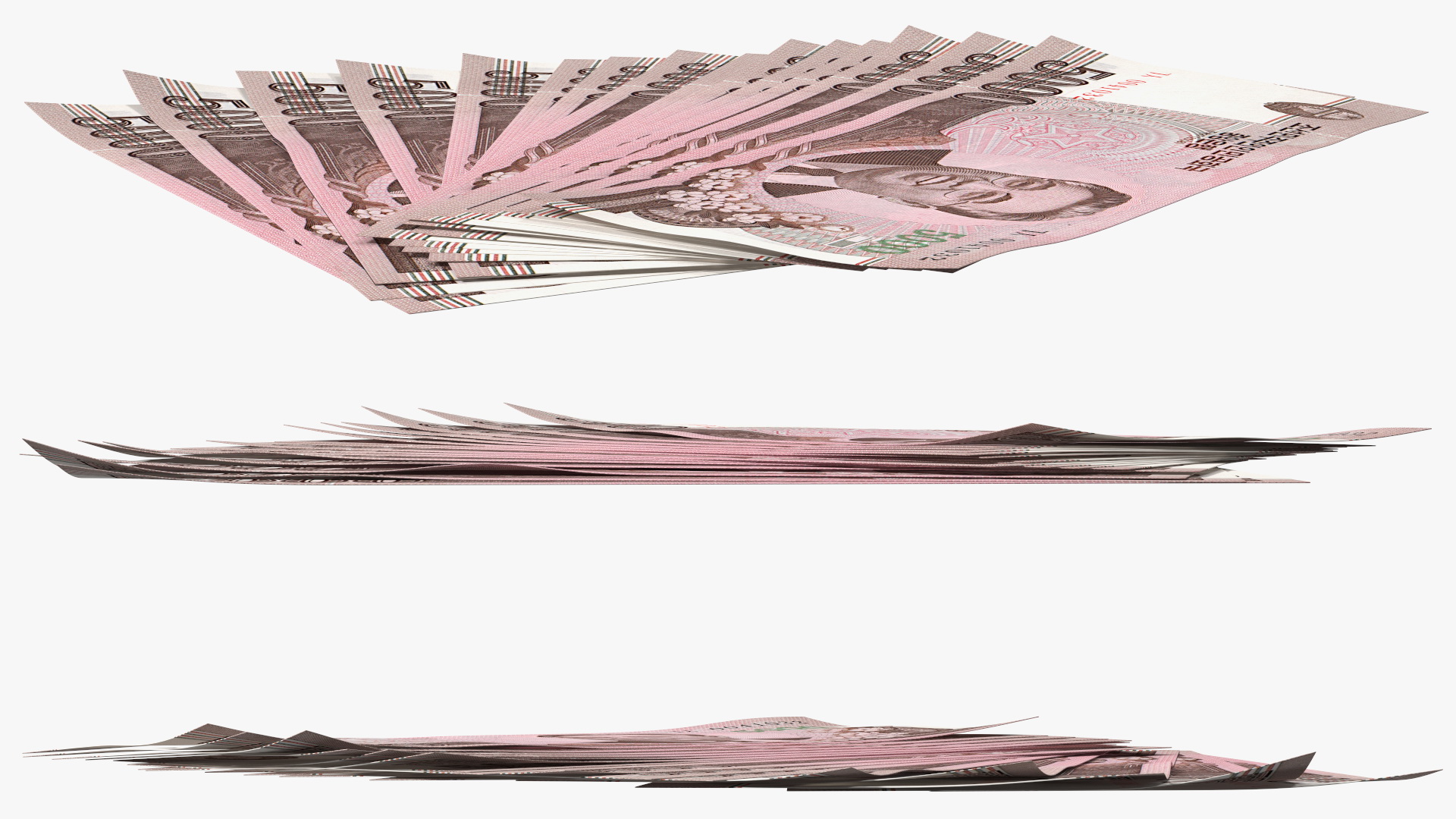 Fan of North Korea 5000 Won Banknotes 2008 3D