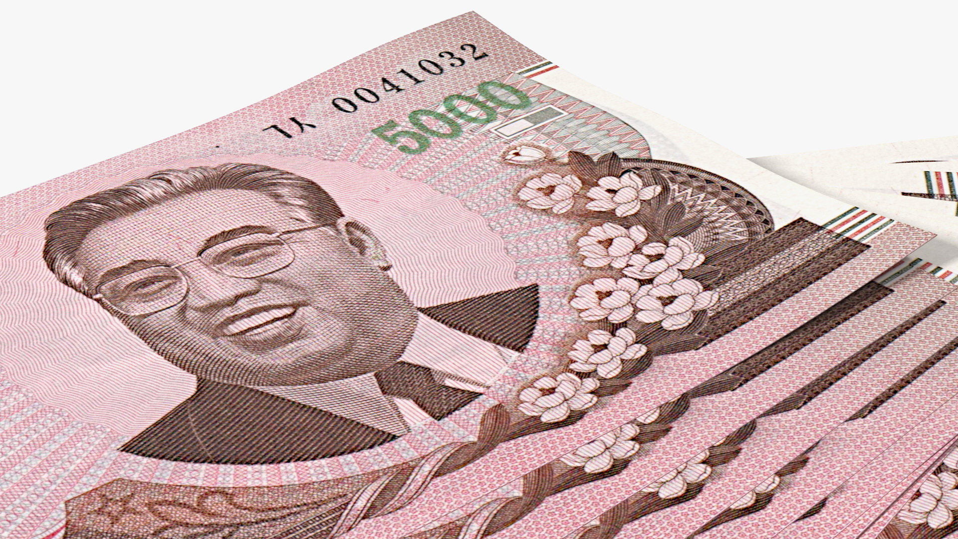Fan of North Korea 5000 Won Banknotes 2008 3D