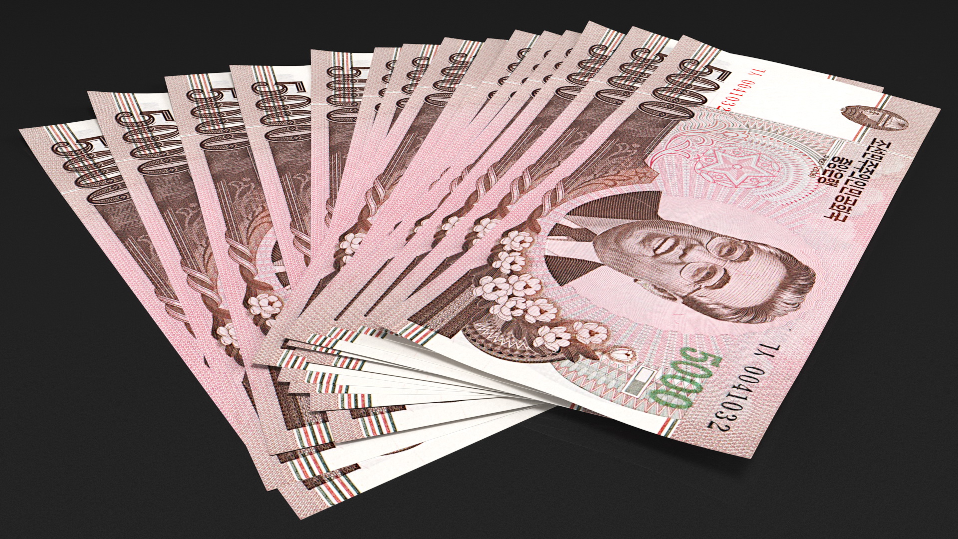 Fan of North Korea 5000 Won Banknotes 2008 3D