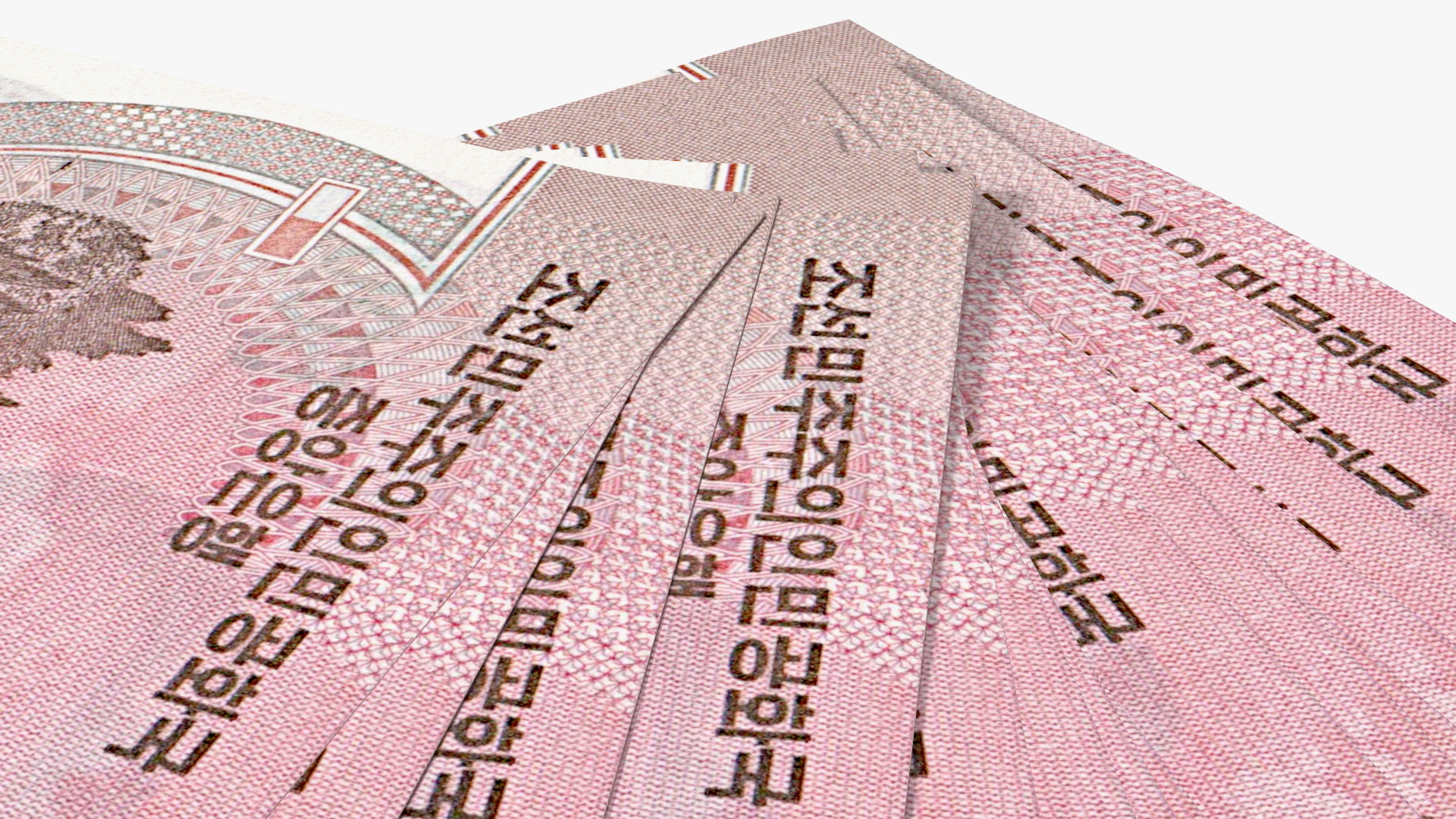 Fan of North Korea 5000 Won Banknotes 2008 3D