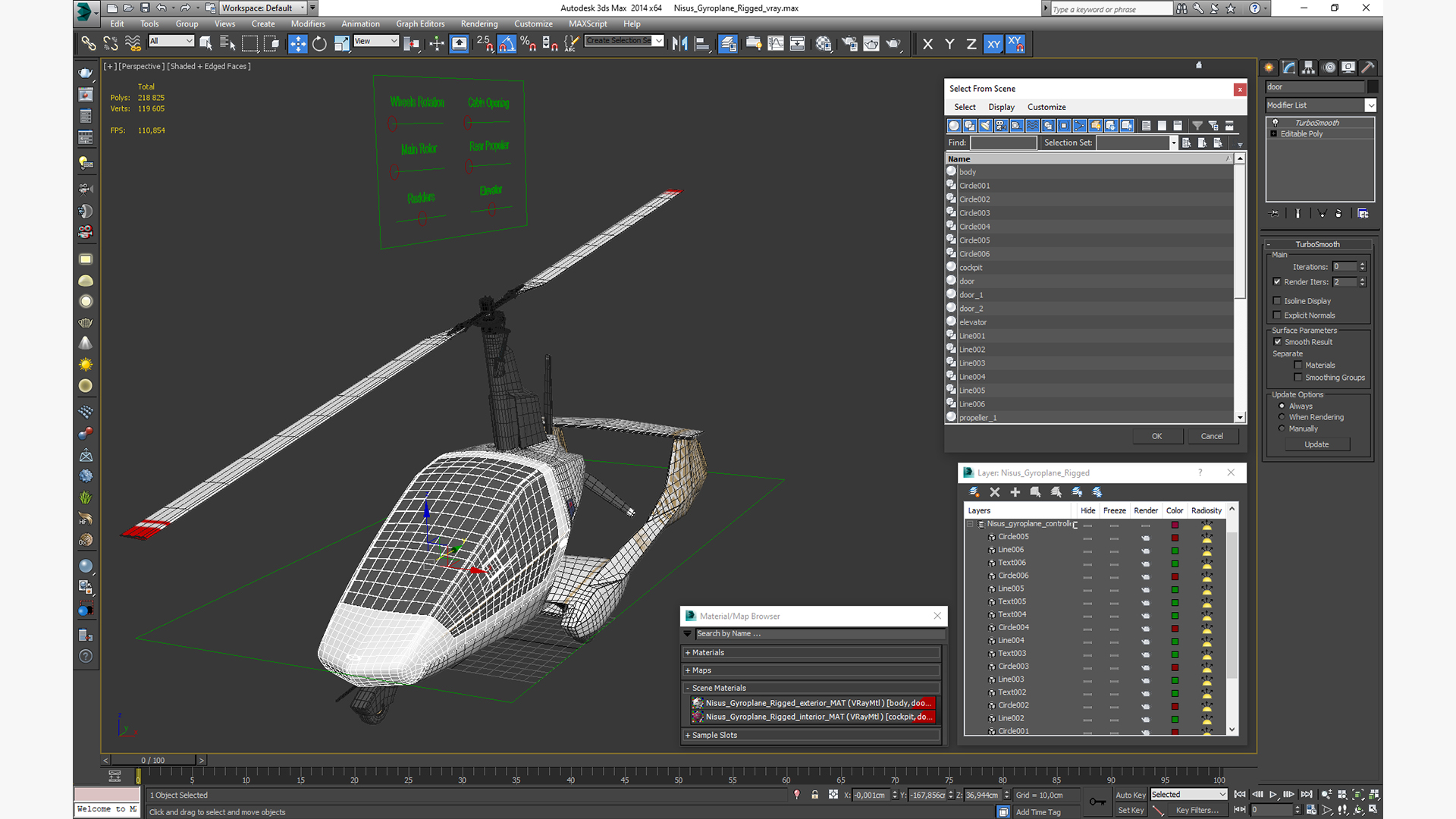 3D Nisus Gyroplane Rigged for Cinema 4D