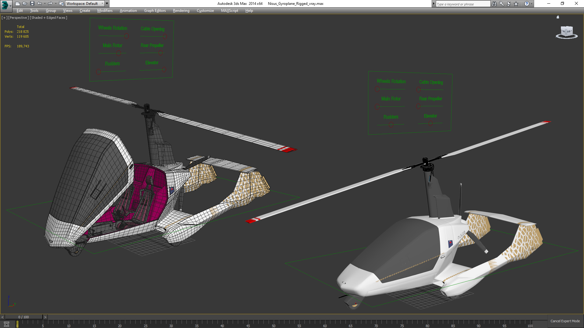 3D Nisus Gyroplane Rigged for Cinema 4D