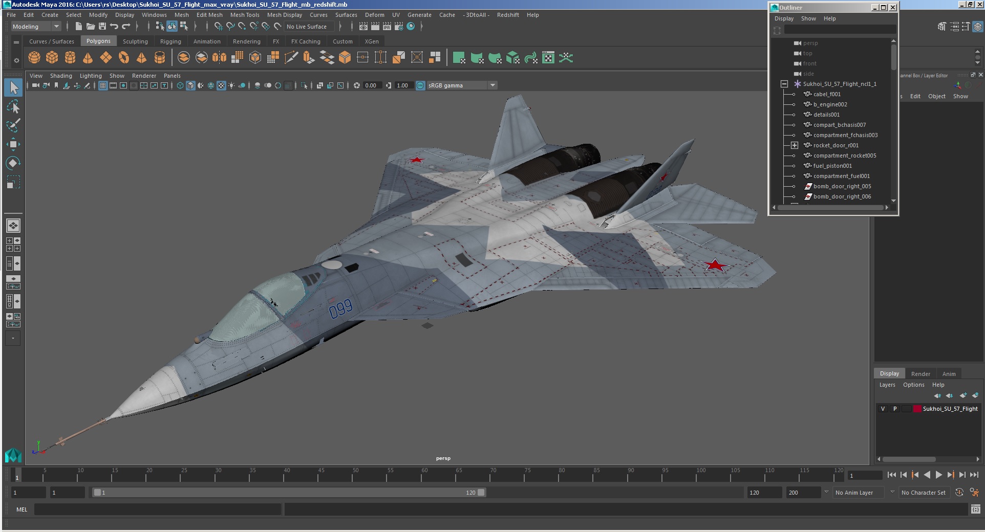 Sukhoi SU 57 Flight 3D model