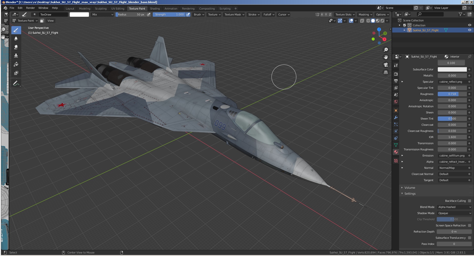 Sukhoi SU 57 Flight 3D model