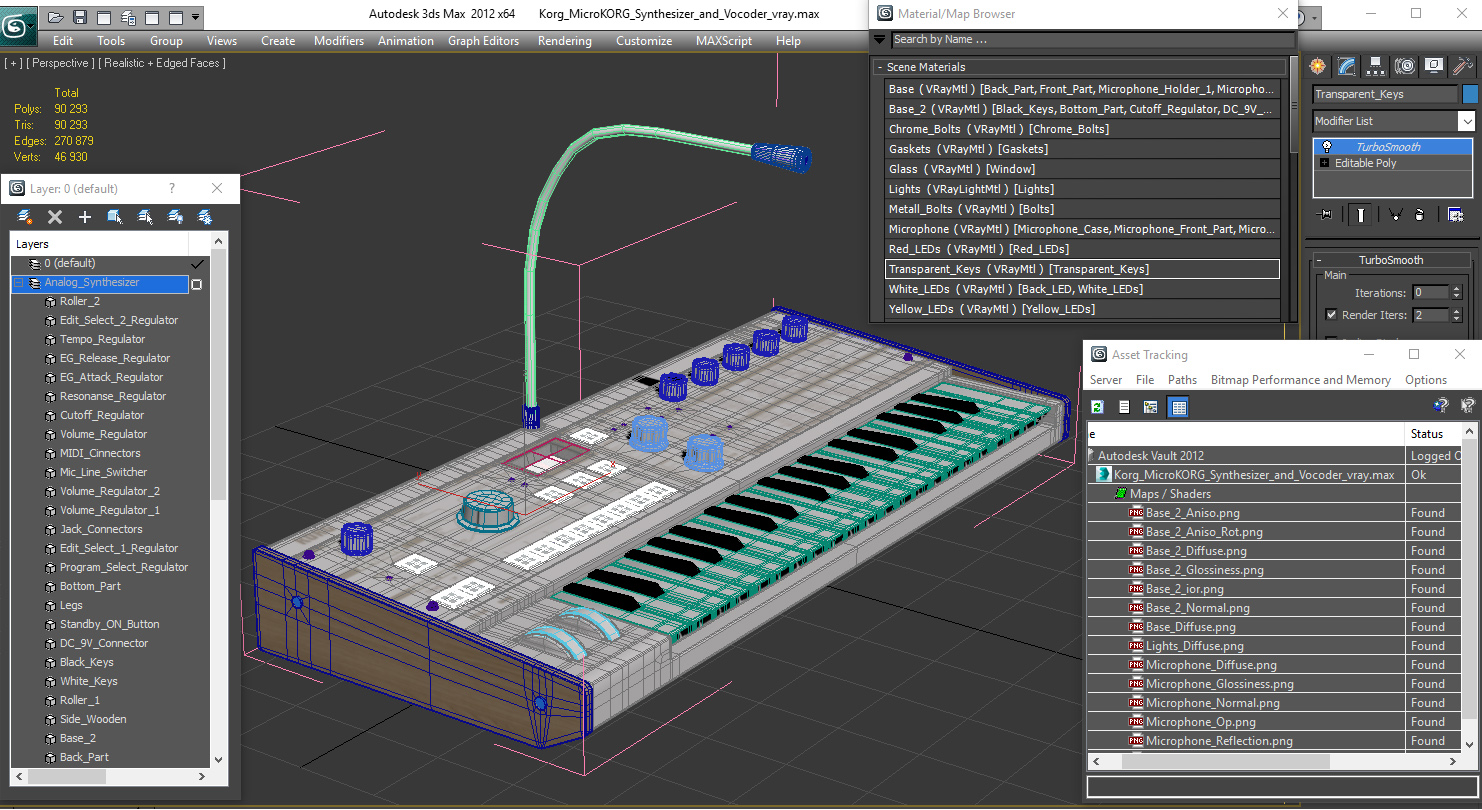 3D Korg MicroKORG Synthesizer and Vocoder model