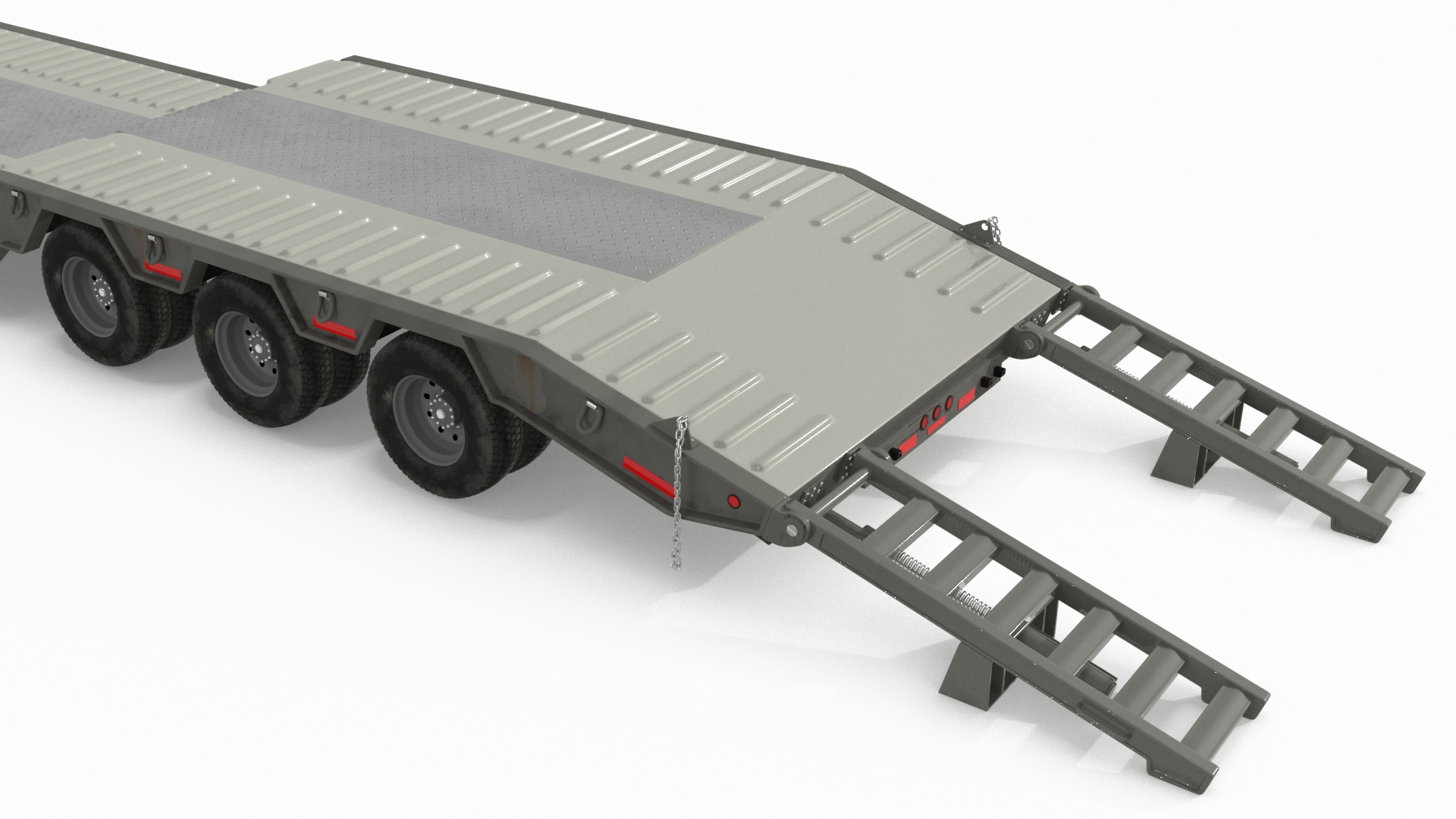 3D model Mack CHU613 Truck with Flatbed Semi Trailer Rigged