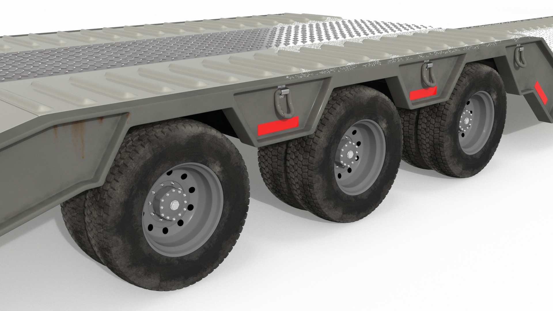 3D model Mack CHU613 Truck with Flatbed Semi Trailer Rigged