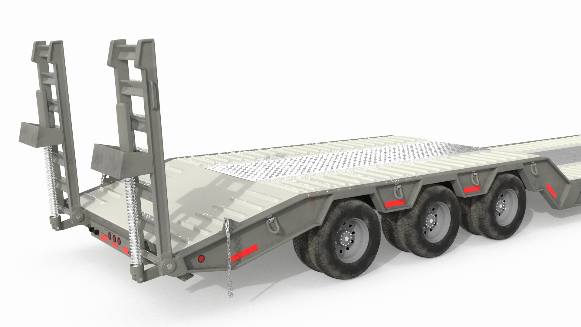 3D model Mack CHU613 Truck with Flatbed Semi Trailer Rigged