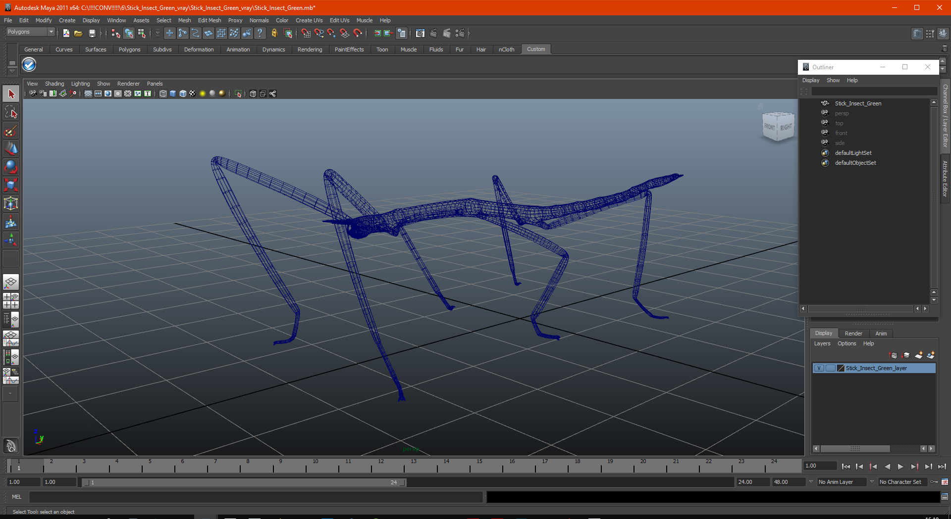 3D Stick Insect Green model