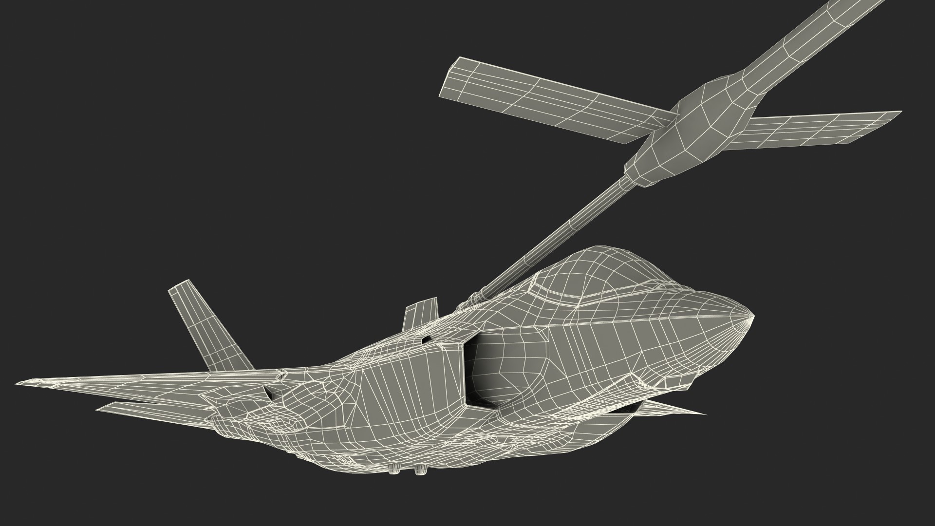 3D model Boeing KC 135 Stratotanker with F35 Lightning II Rigged