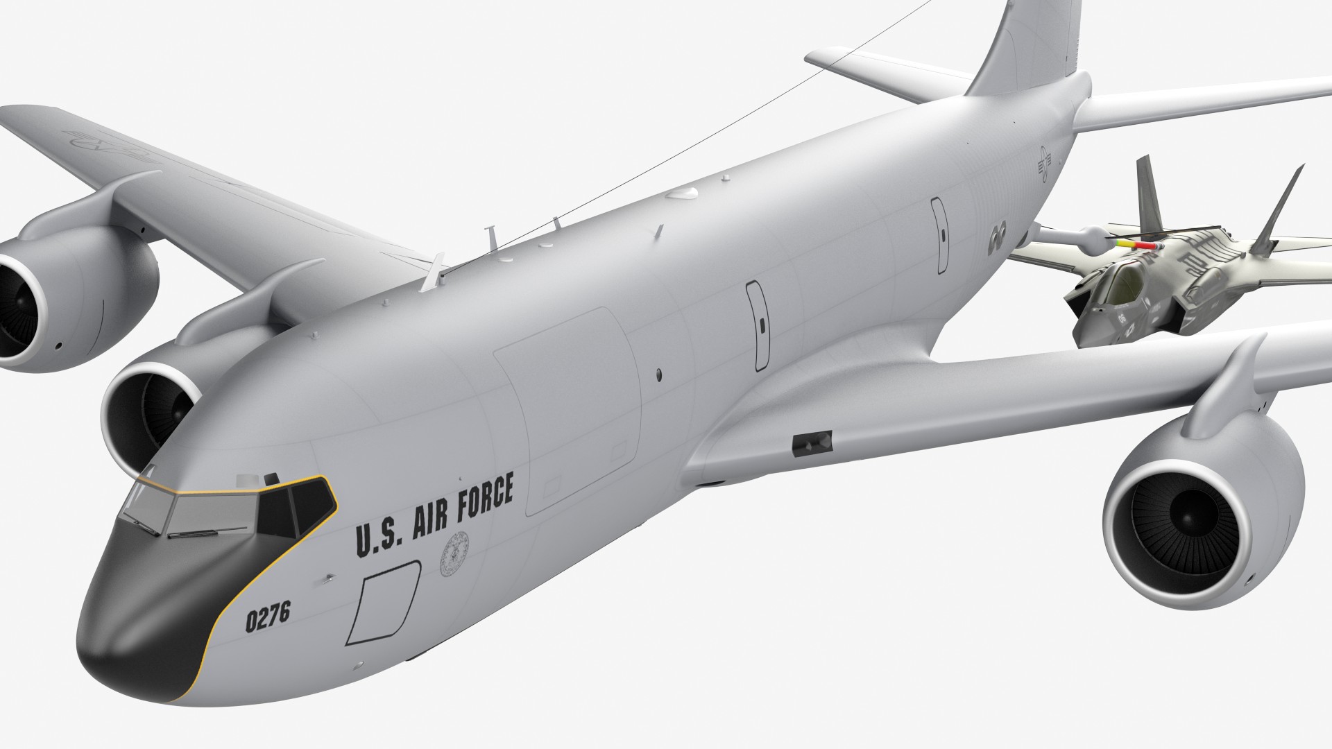 3D model Boeing KC 135 Stratotanker with F35 Lightning II Rigged