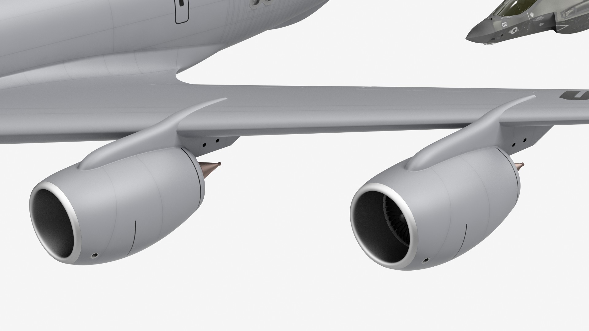 3D model Boeing KC 135 Stratotanker with F35 Lightning II Rigged