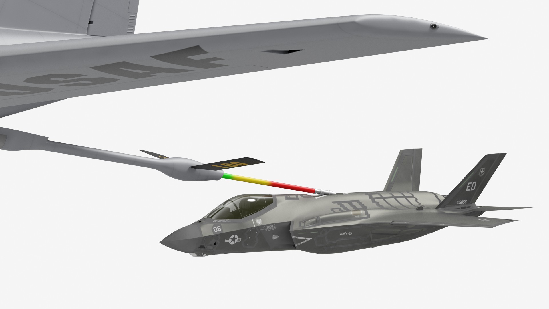 3D model Boeing KC 135 Stratotanker with F35 Lightning II Rigged