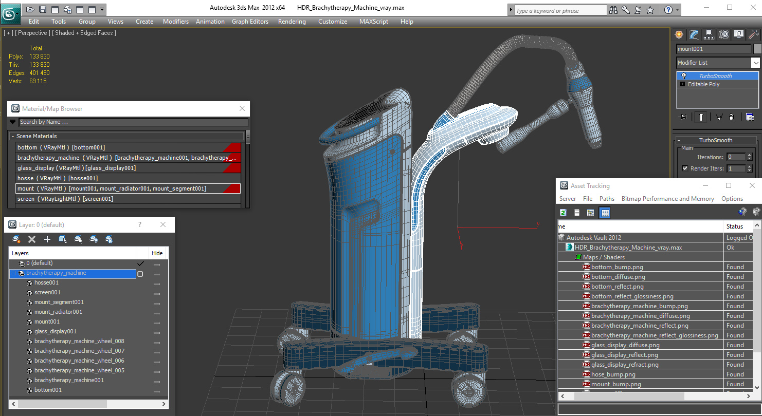 3D model HDR Brachytherapy Machine