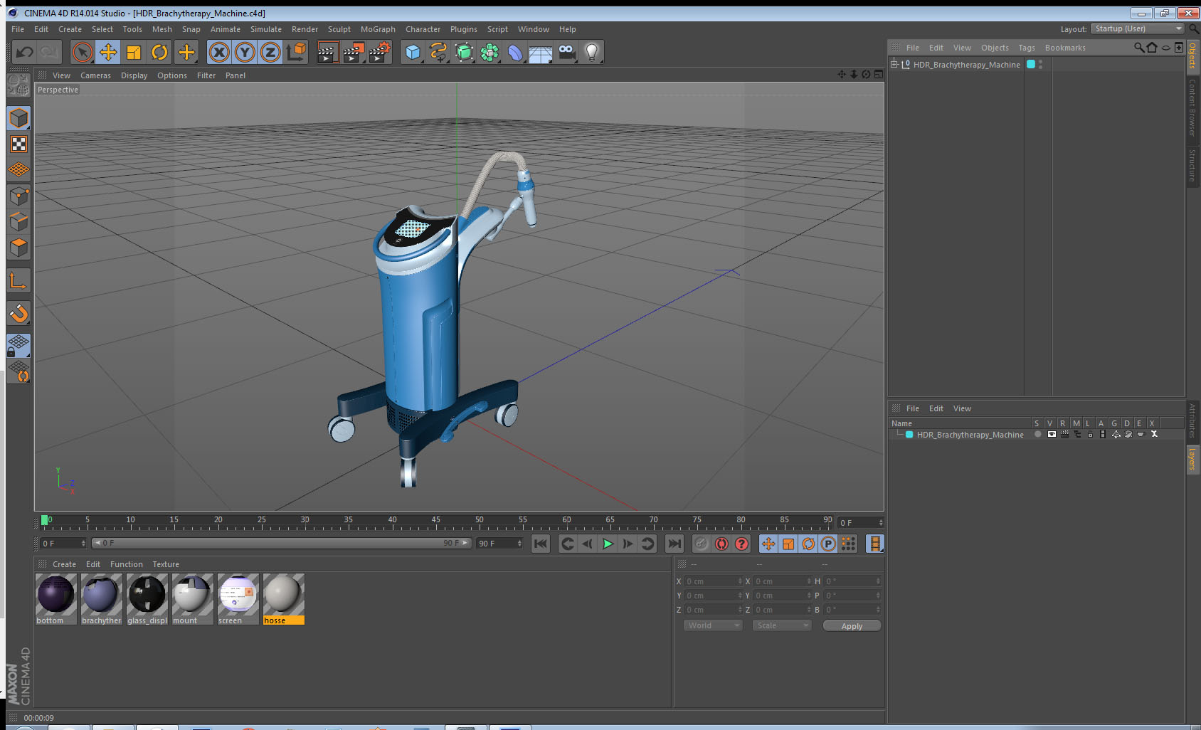 3D model HDR Brachytherapy Machine