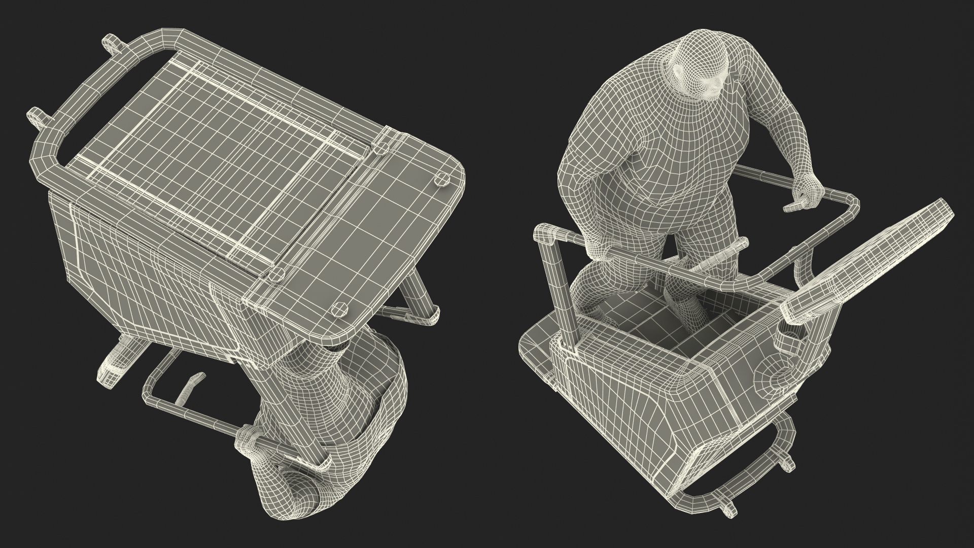 Fat Guy on a Stair Stepping Workout Fur 3D model