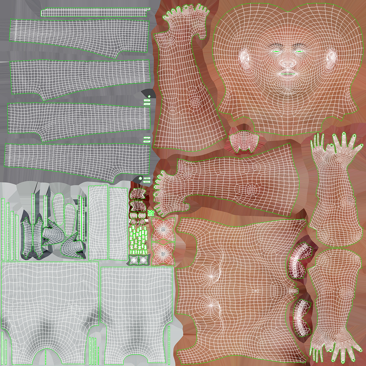 Fat Guy on a Stair Stepping Workout Fur 3D model