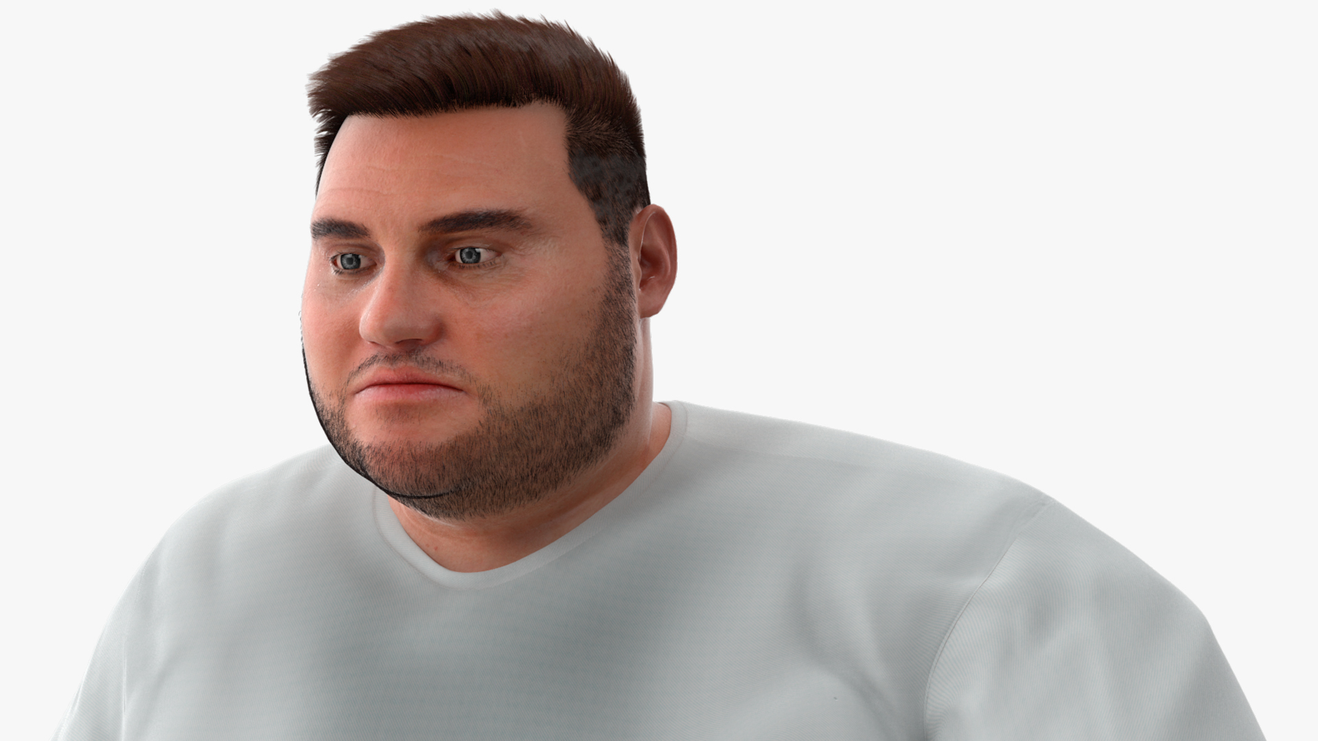 Fat Guy on a Stair Stepping Workout Fur 3D model