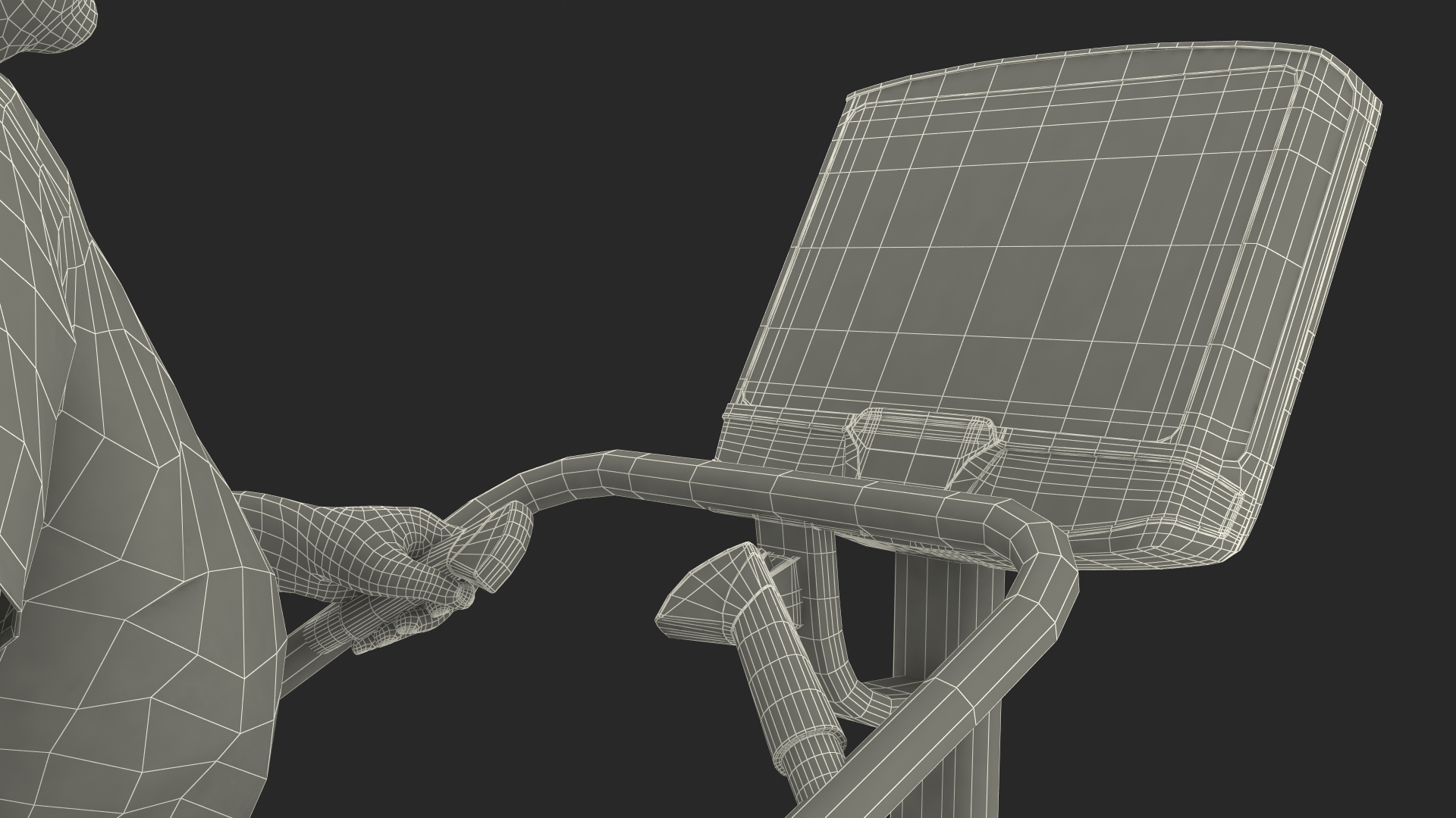 Fat Guy on a Stair Stepping Workout Fur 3D model