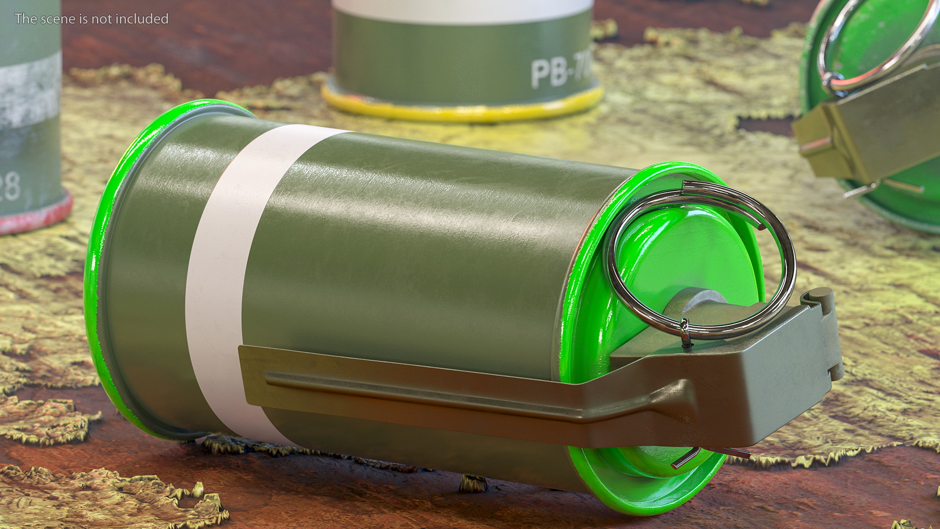 3D M18 Colored Smoke Grenade Green