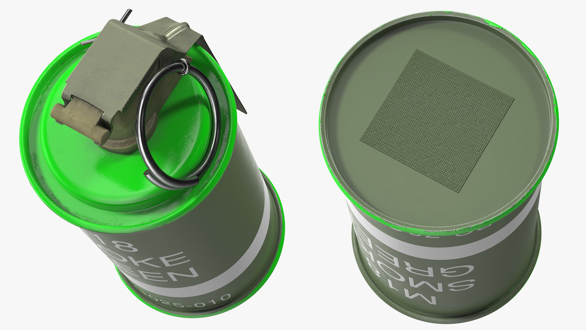 3D M18 Colored Smoke Grenade Green