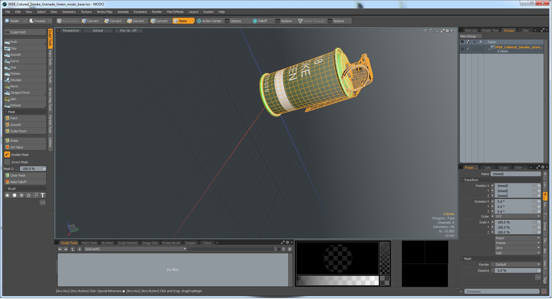 3D M18 Colored Smoke Grenade Green