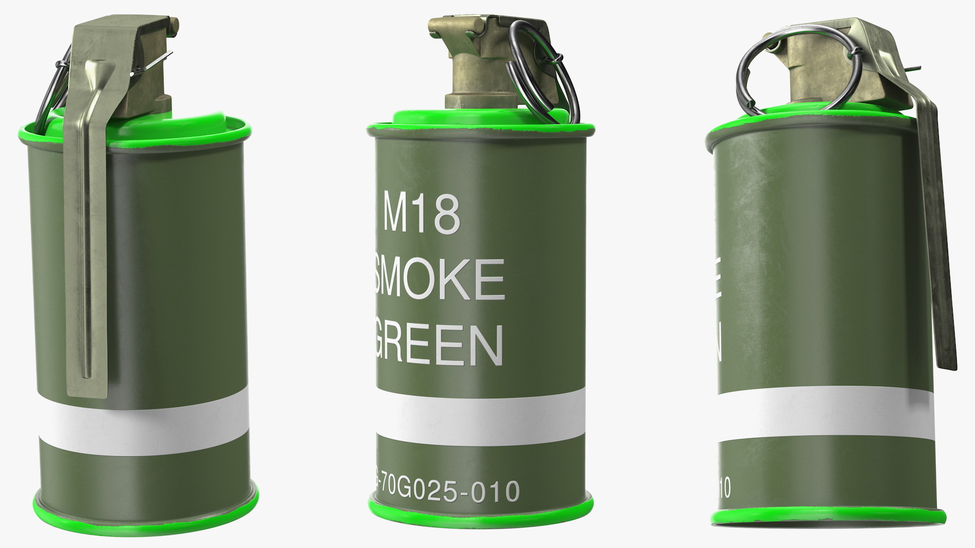 3D M18 Colored Smoke Grenade Green