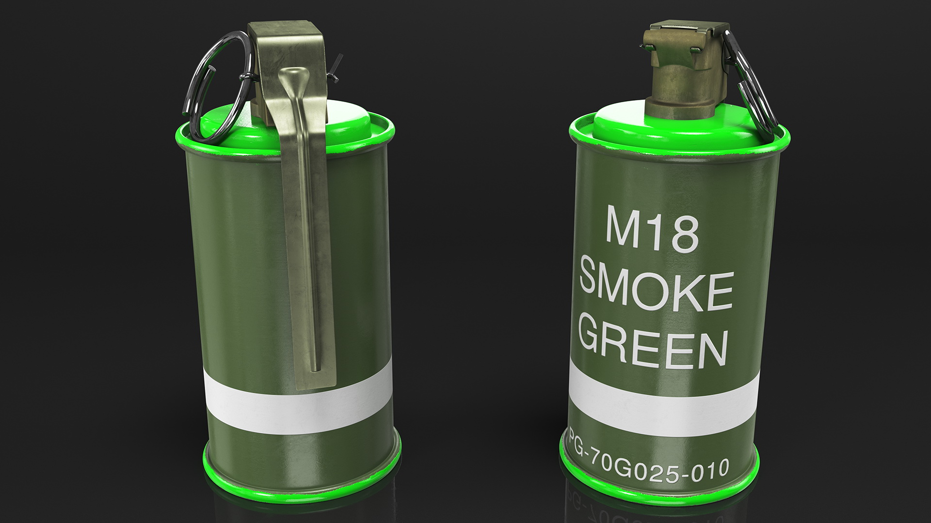 3D M18 Colored Smoke Grenade Green