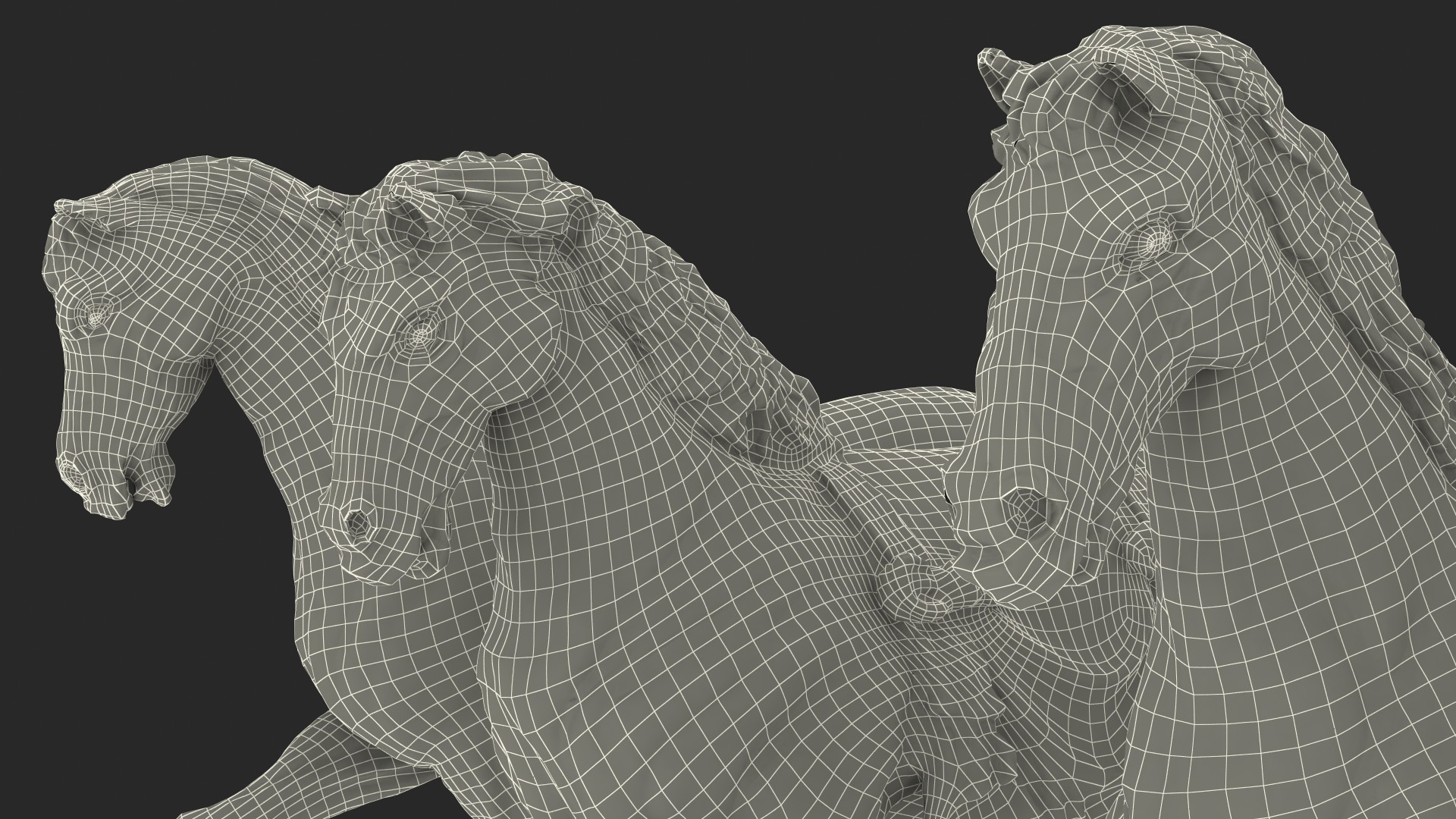 3D model Quadriga Horses