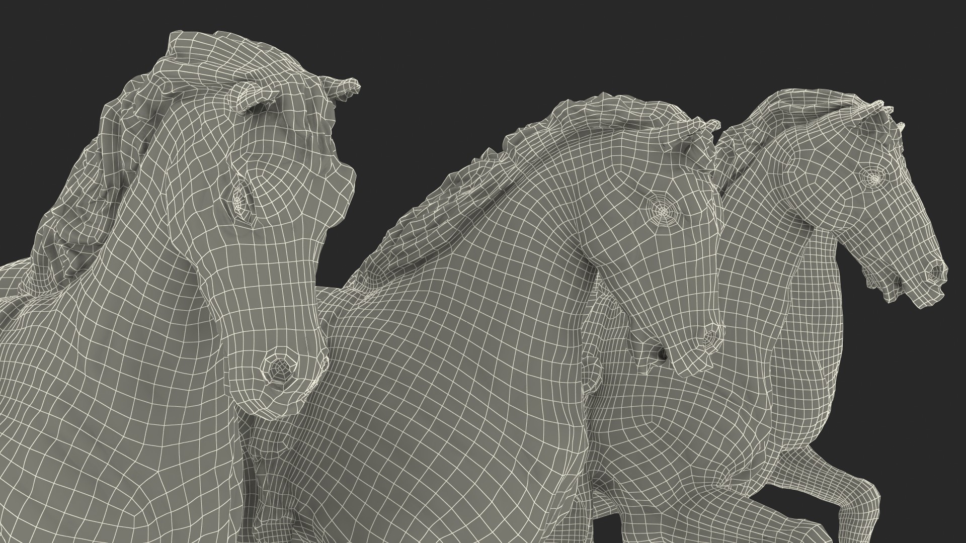 3D model Quadriga Horses