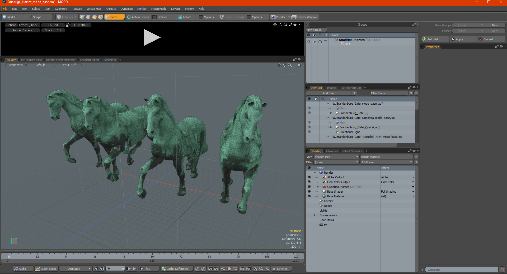 3D model Quadriga Horses