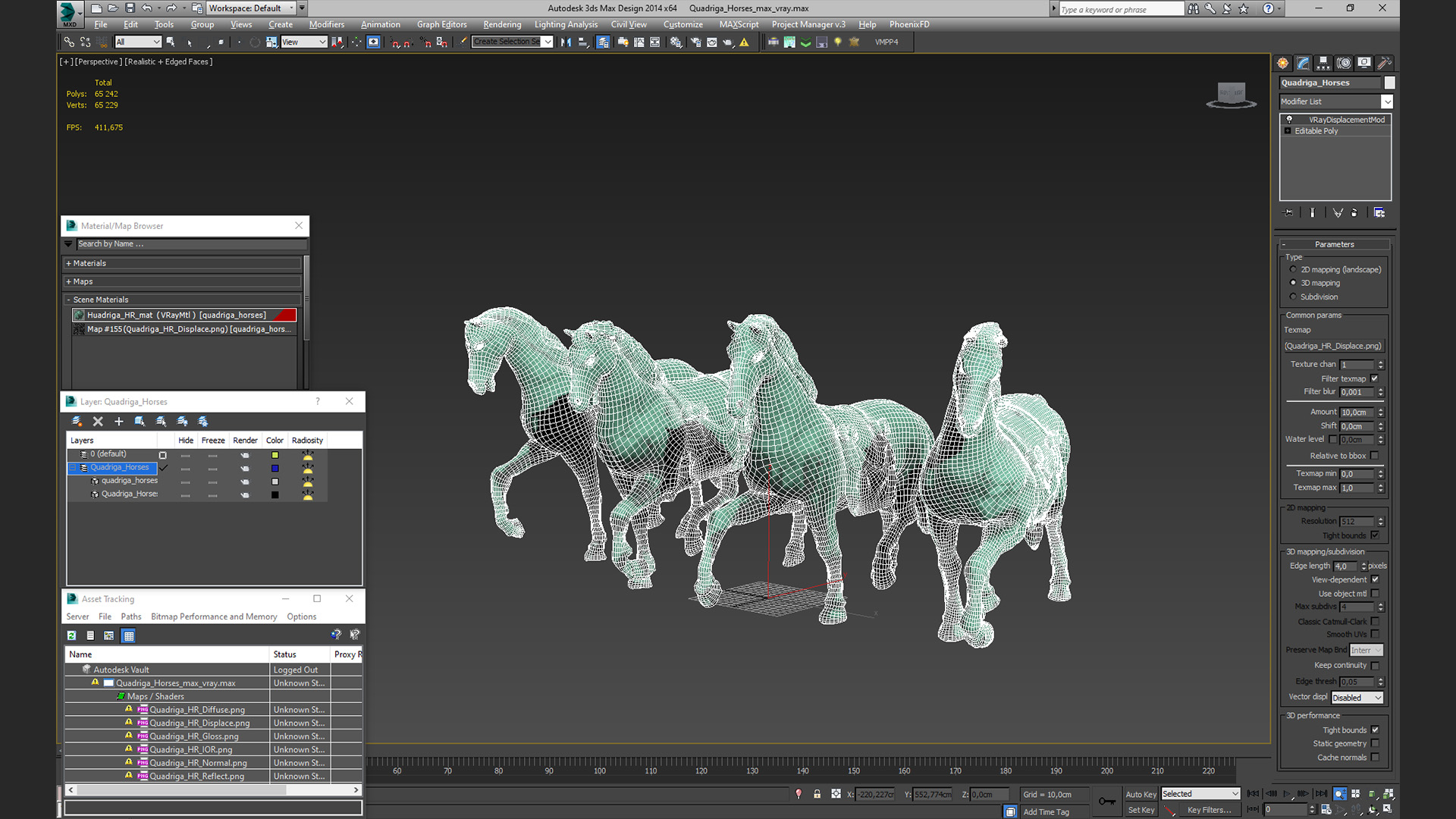 3D model Quadriga Horses
