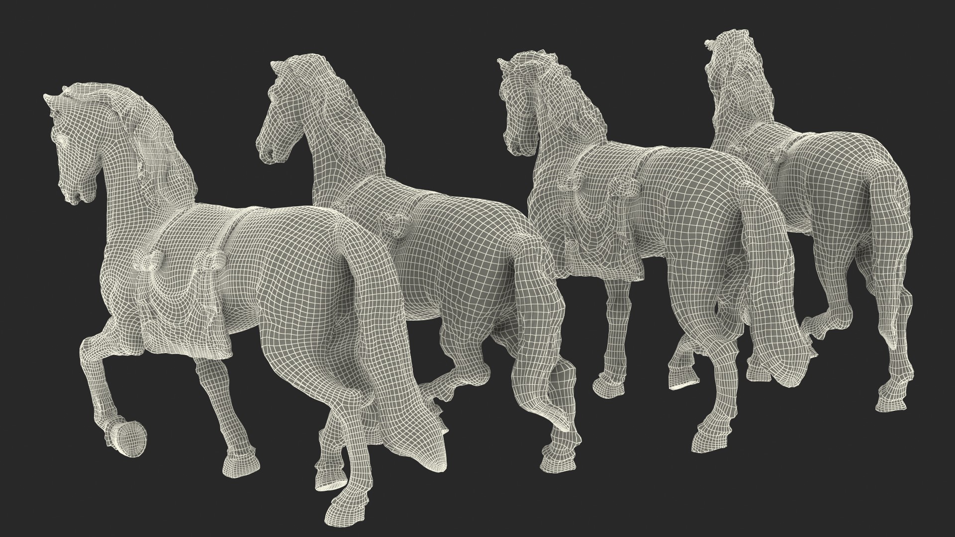 3D model Quadriga Horses