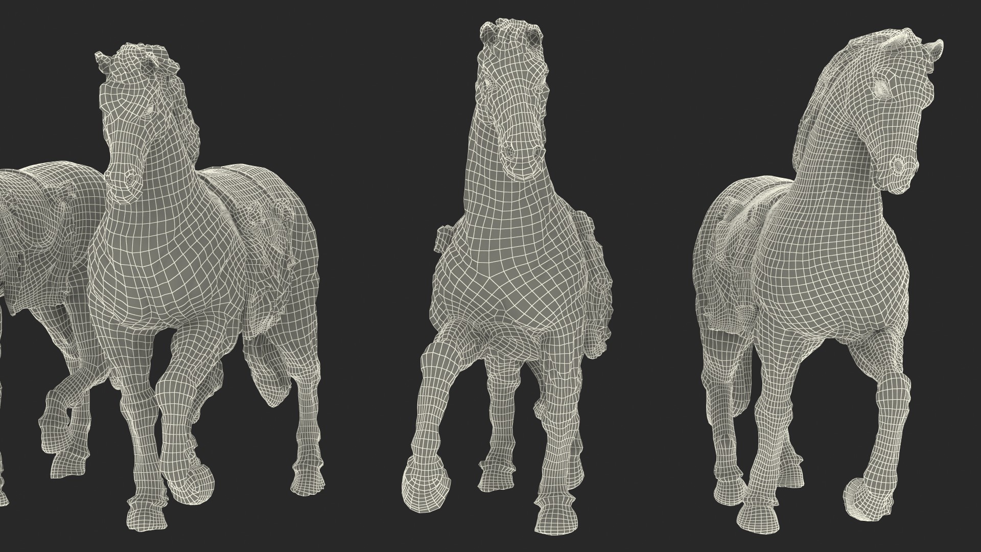 3D model Quadriga Horses