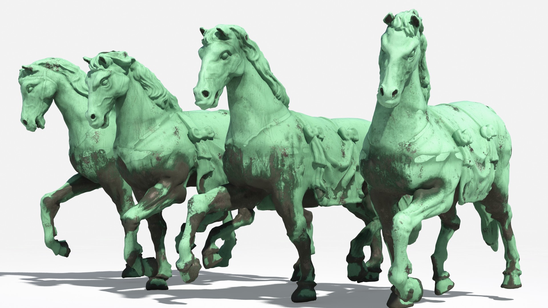 3D model Quadriga Horses