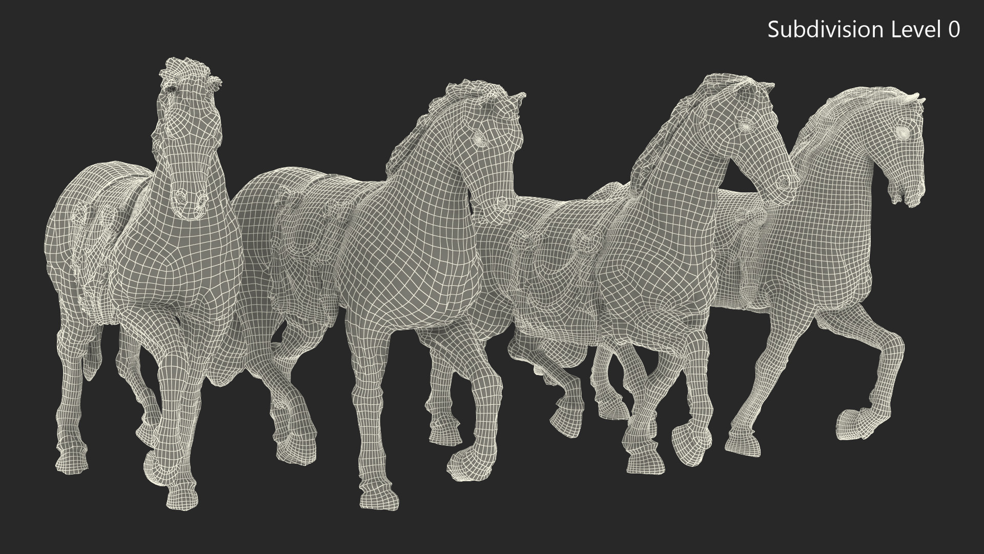 3D model Quadriga Horses
