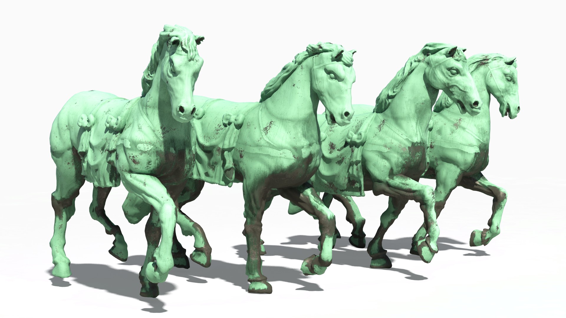 3D model Quadriga Horses